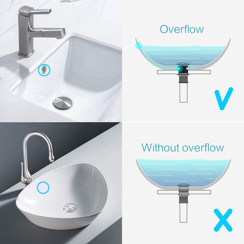 KAIYING Pop Up Drain, Bathroom Sink Drain Stopper with Overflow, Vessel Sink Drain Assembly with Detachable Basket Stopper, Anti-Explosion and Anti-Clogging Drain Strainer (Brushed Nickel) - Image 5